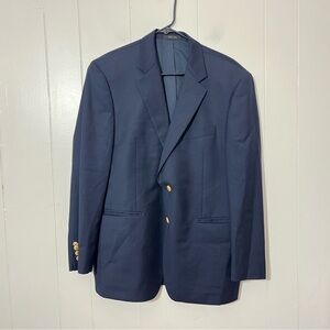 Lauren Ralph Lauren Gold Button Blazer Jacket Dark Blue 100% Wool Size 40s